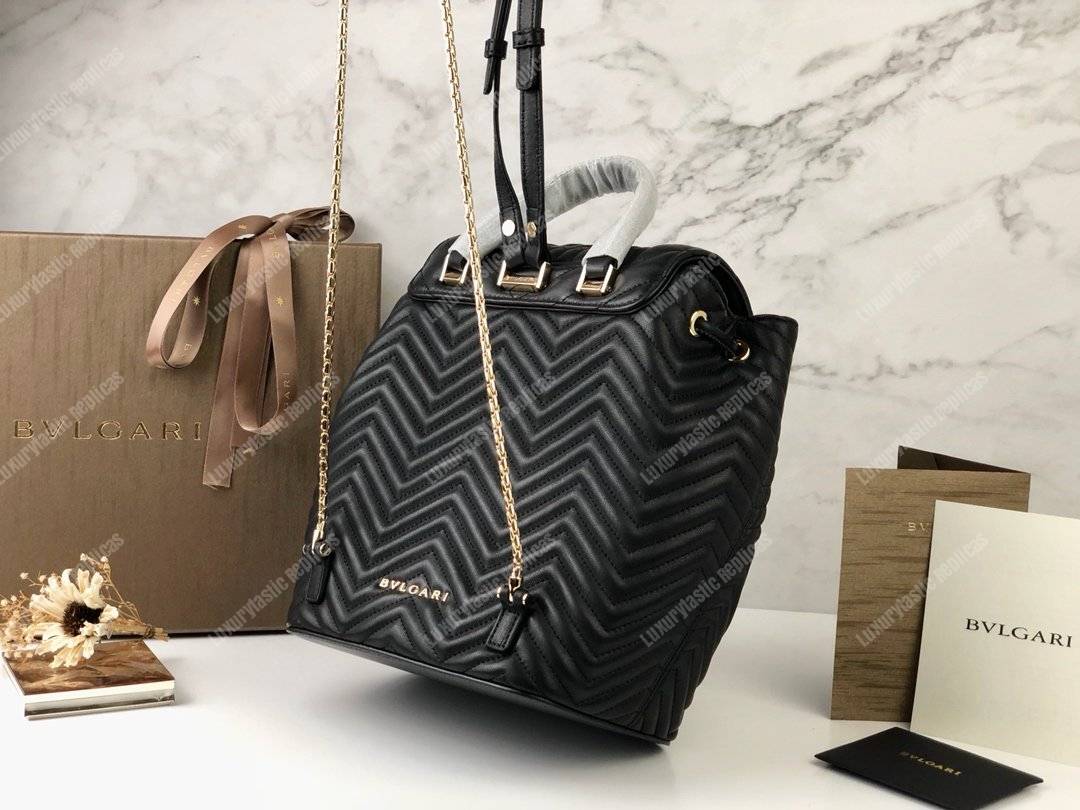 BVL Serpenti Forever Quilted Nappa Leather Backpack Black