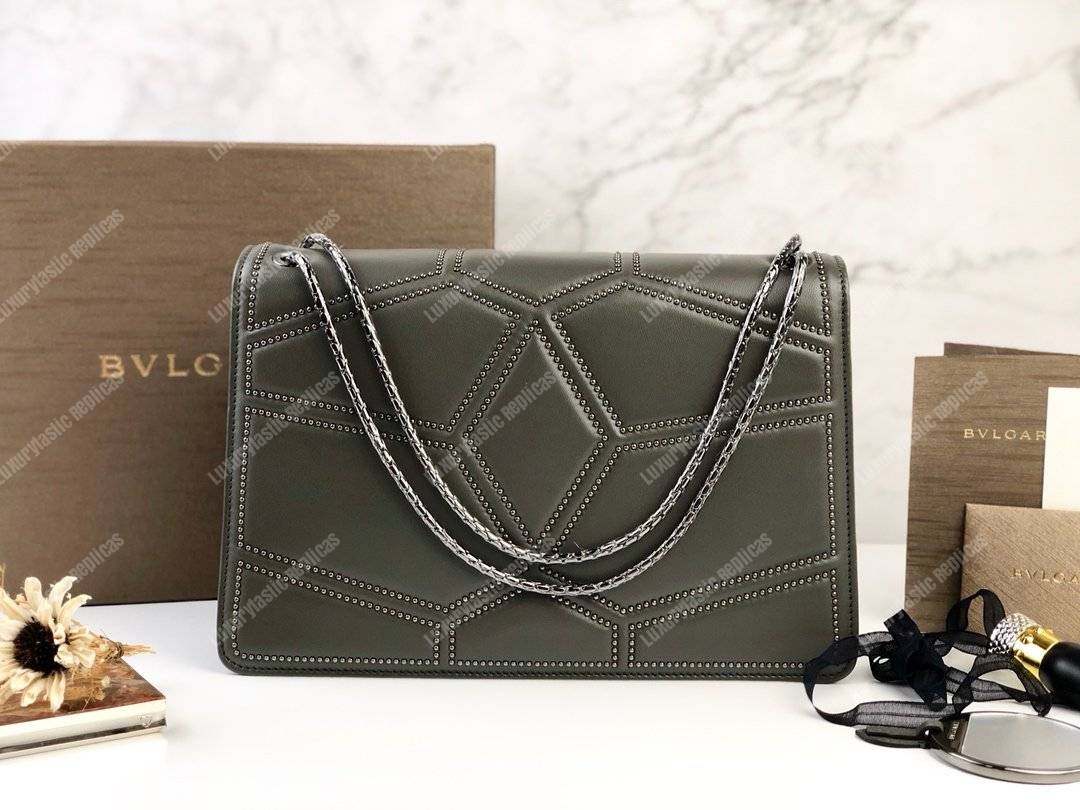 BVL Serpenti Forever Flap Cover Quilted Stardust Small Bag Linen Agate