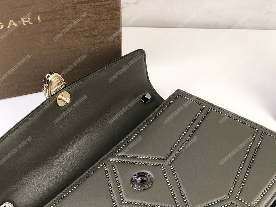 BVL Serpenti Forever Flap Cover Quilted Stardust Small Bag Linen Agate