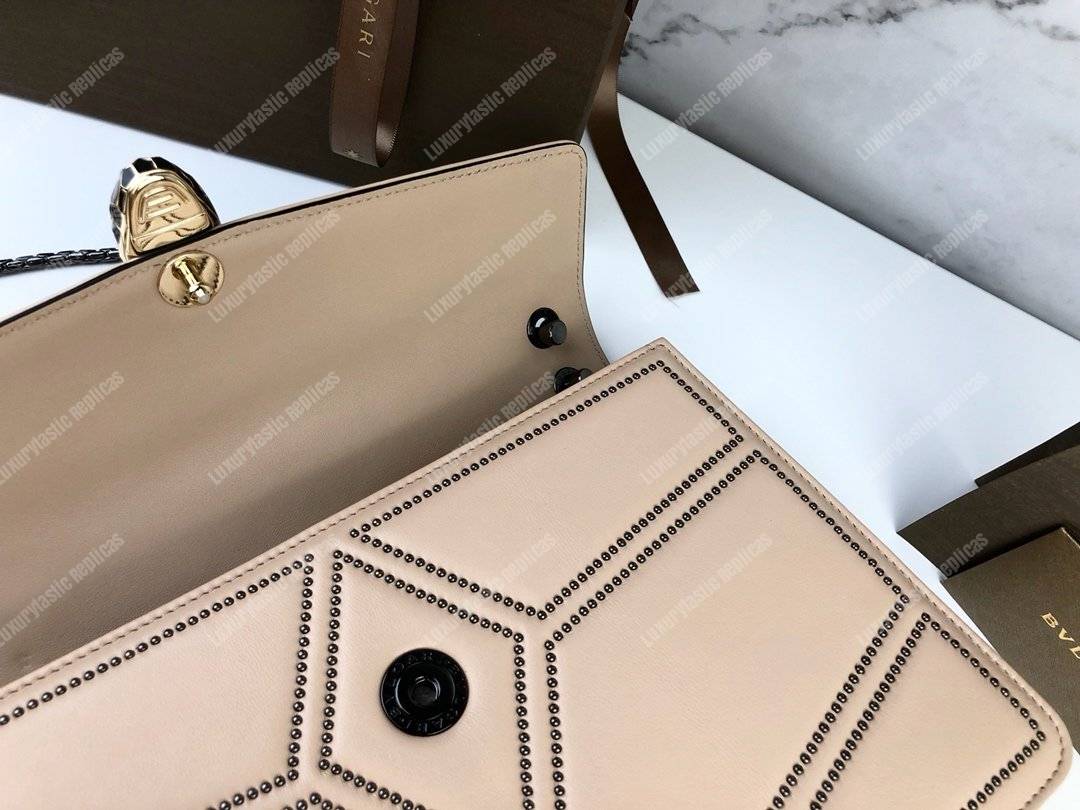 BVL Serpenti Forever Flap Cover Quilted Stardust Bag Linen Agate