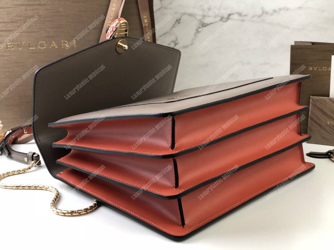 BVL Serpenti Forever Flap Cover Medium Tophandle Bag Moonrock