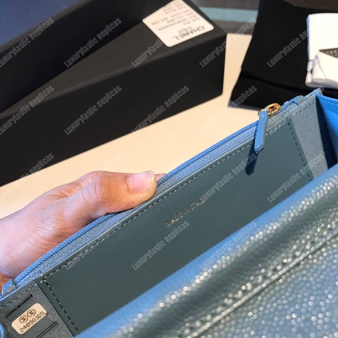 Ch*el le boy wallet on chain – woc veridian caviar gold-toned