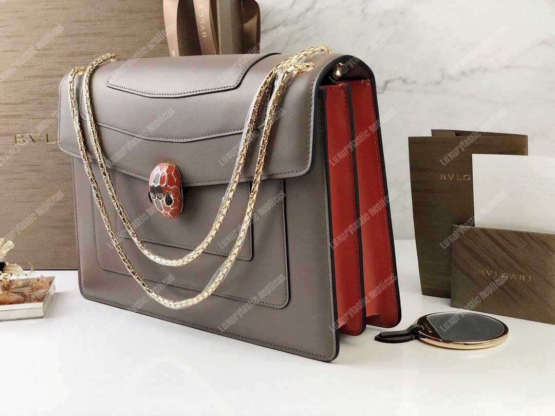 BVL Serpenti Forever Flap Cover Medium Bag Moonrock