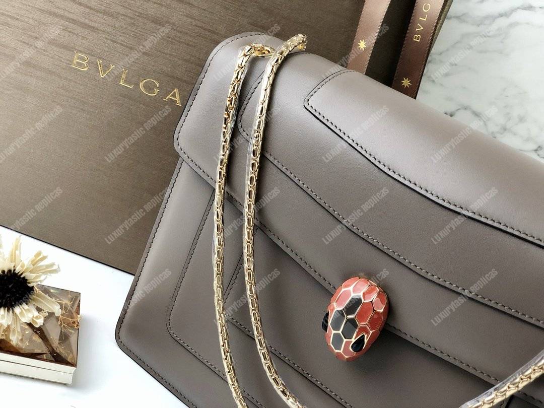 BVL Serpenti Forever Flap Cover Medium Bag Moonrock