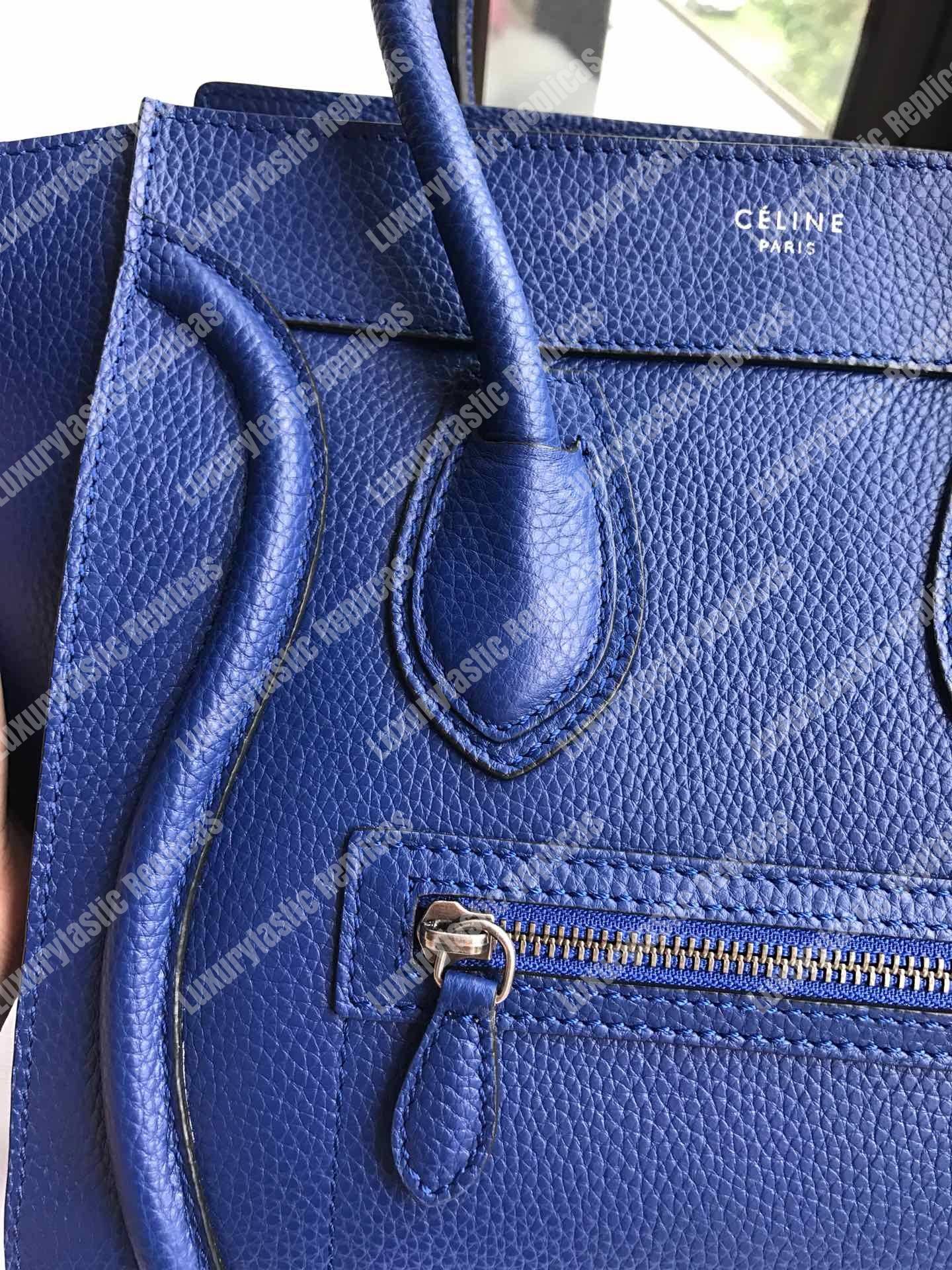 Ce**e micro luggage handbag in drummed calfskin petrol
