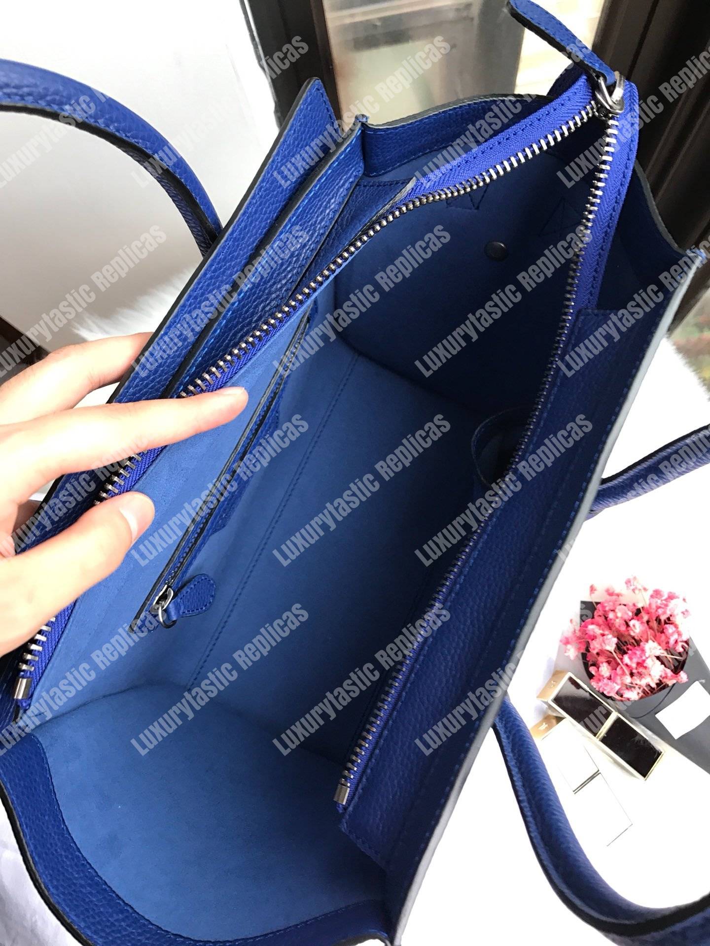 Ce**e micro luggage handbag in drummed calfskin petrol