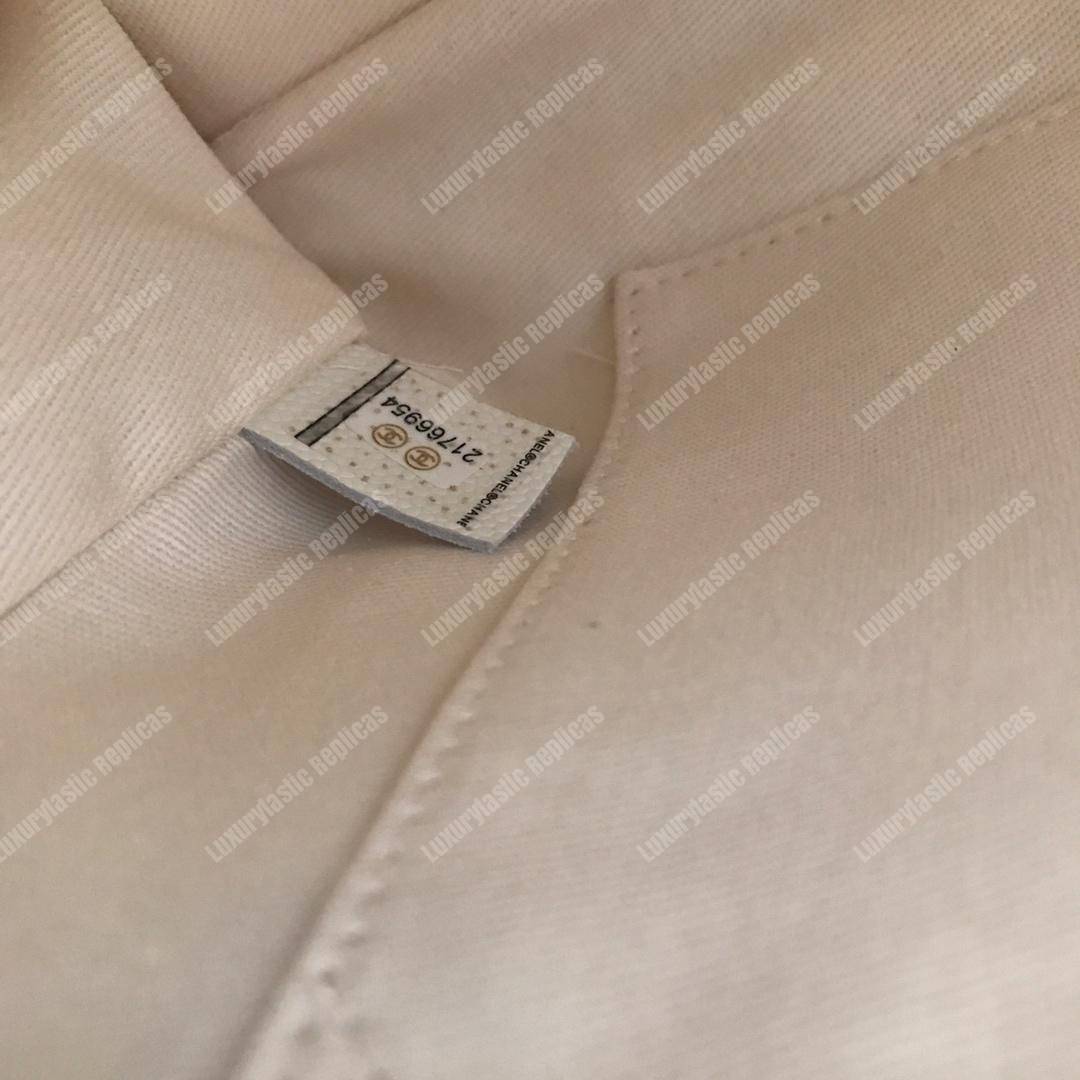 Ch*el flap bag with top handle white