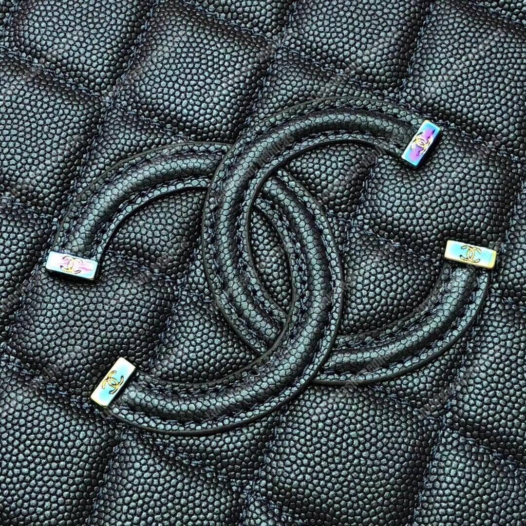 Ch*el large vanity case dark turquoise