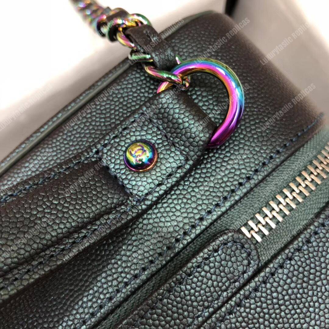 Ch*el large vanity case dark turquoise