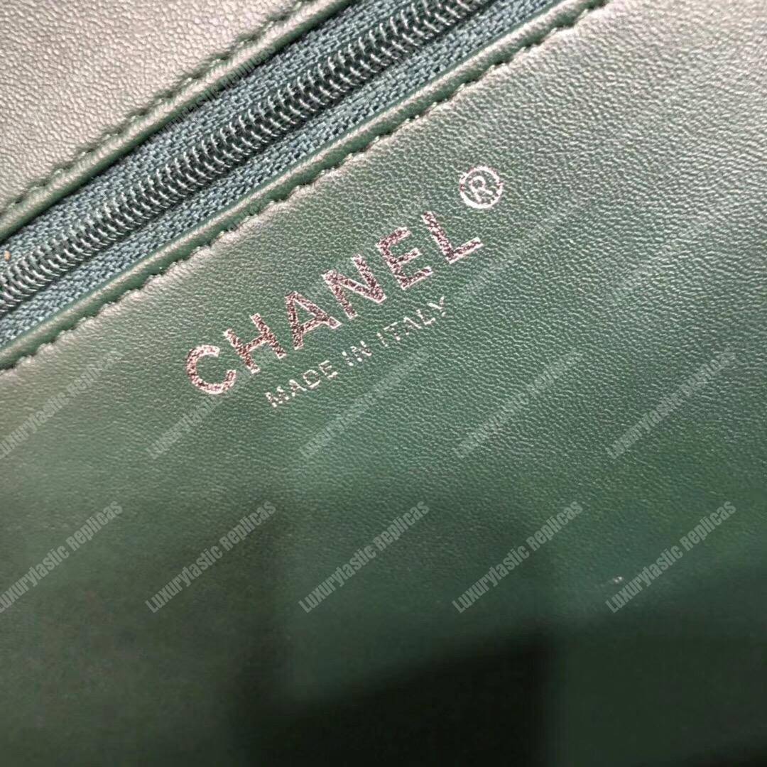 Ch*el large vanity case dark turquoise