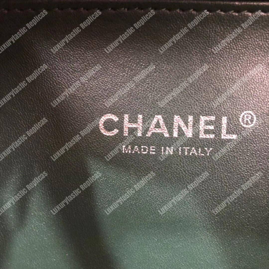 Ch*el small vanity case dark turquoise