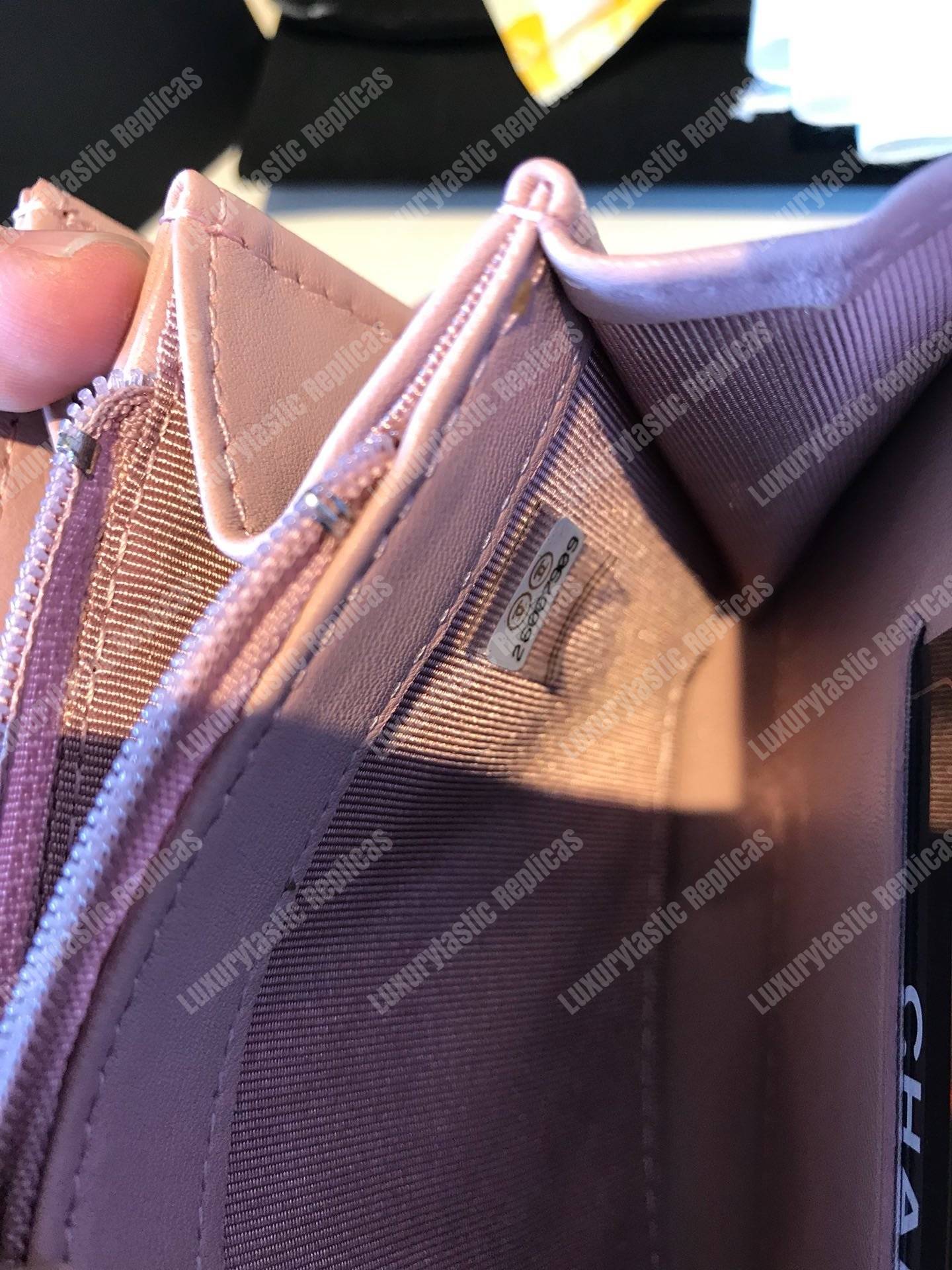 Ch*el classic clutch with chain – cwc lambskin light pink silver-toned