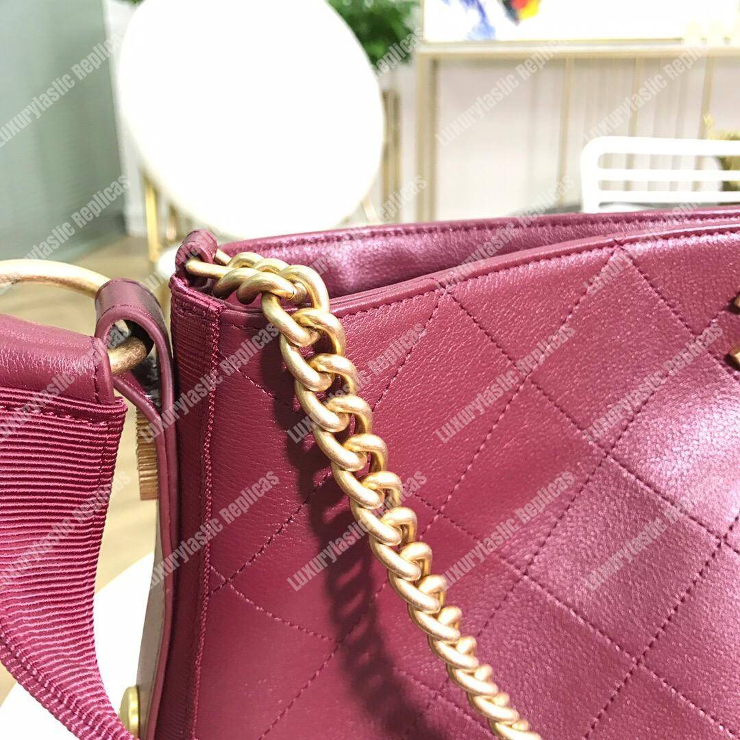 Ch*el hobo handbag burgundy