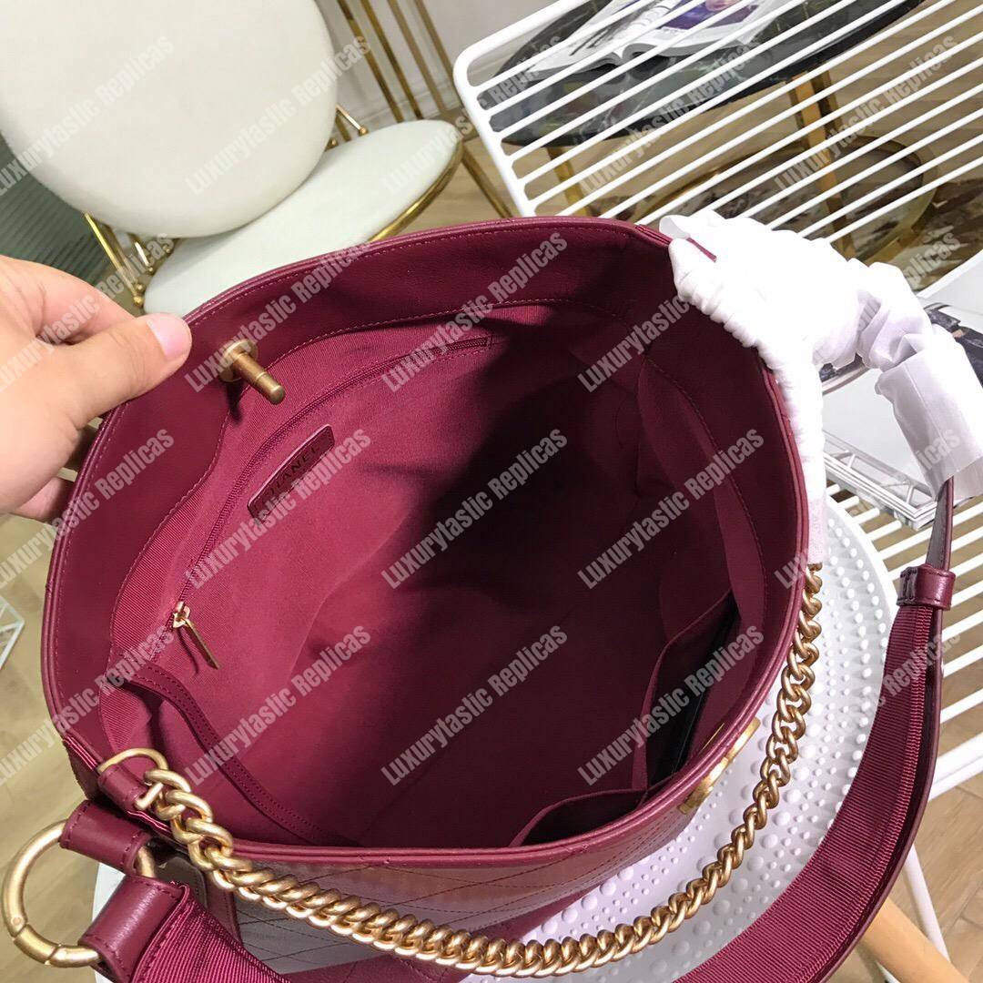 Ch*el hobo handbag burgundy