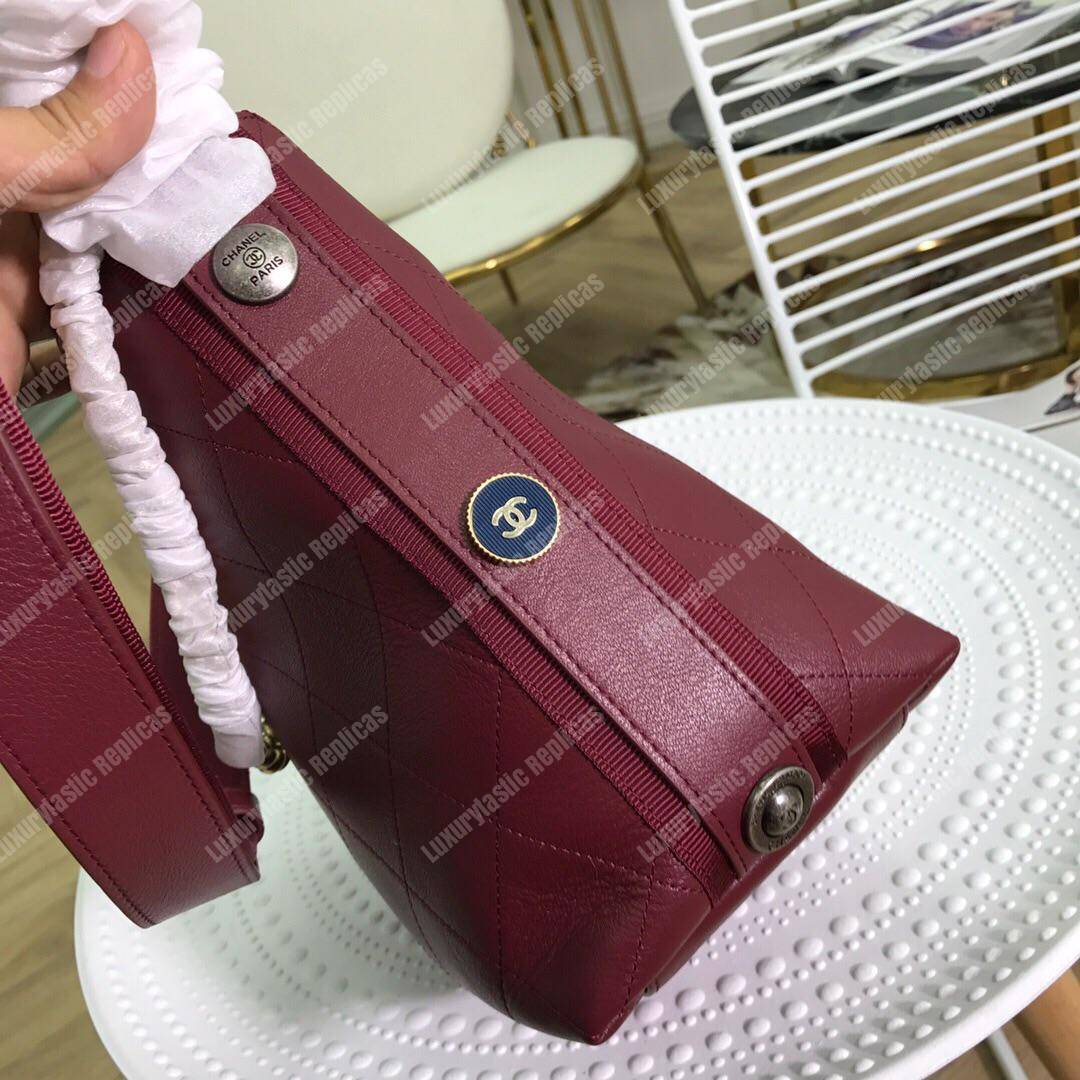 Ch*el hobo handbag burgundy