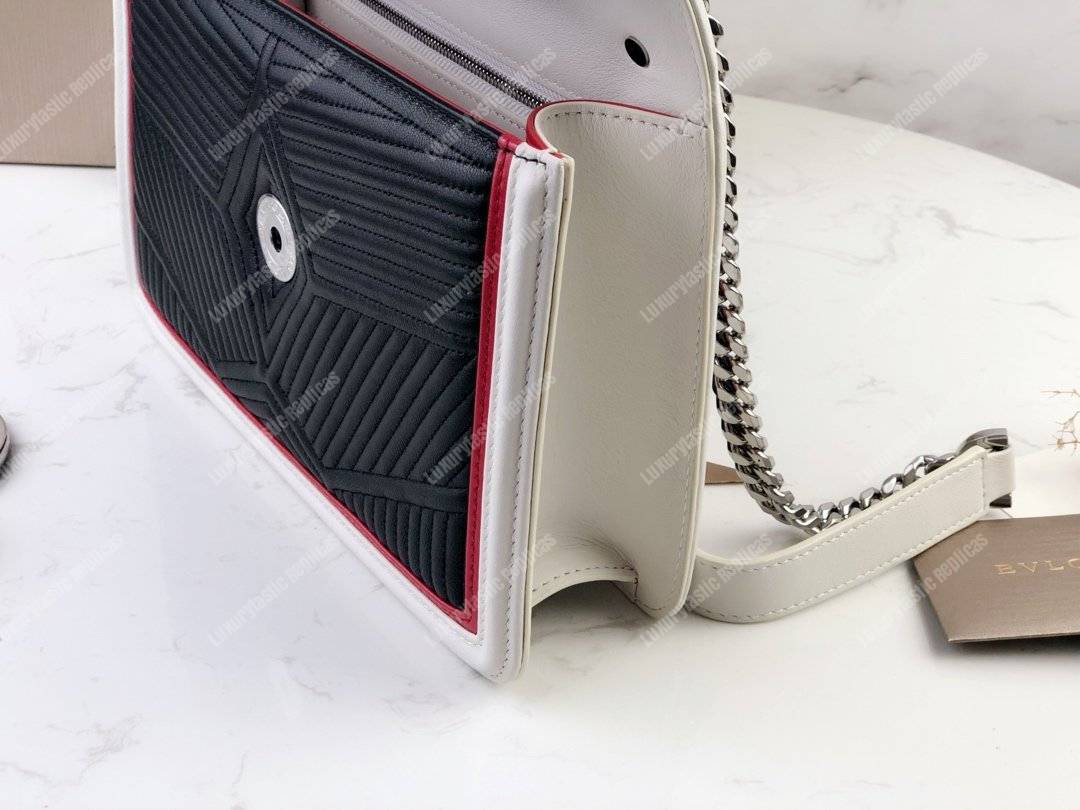 BVL Serpenti Forever Shoulder Bag Black/White/Pink