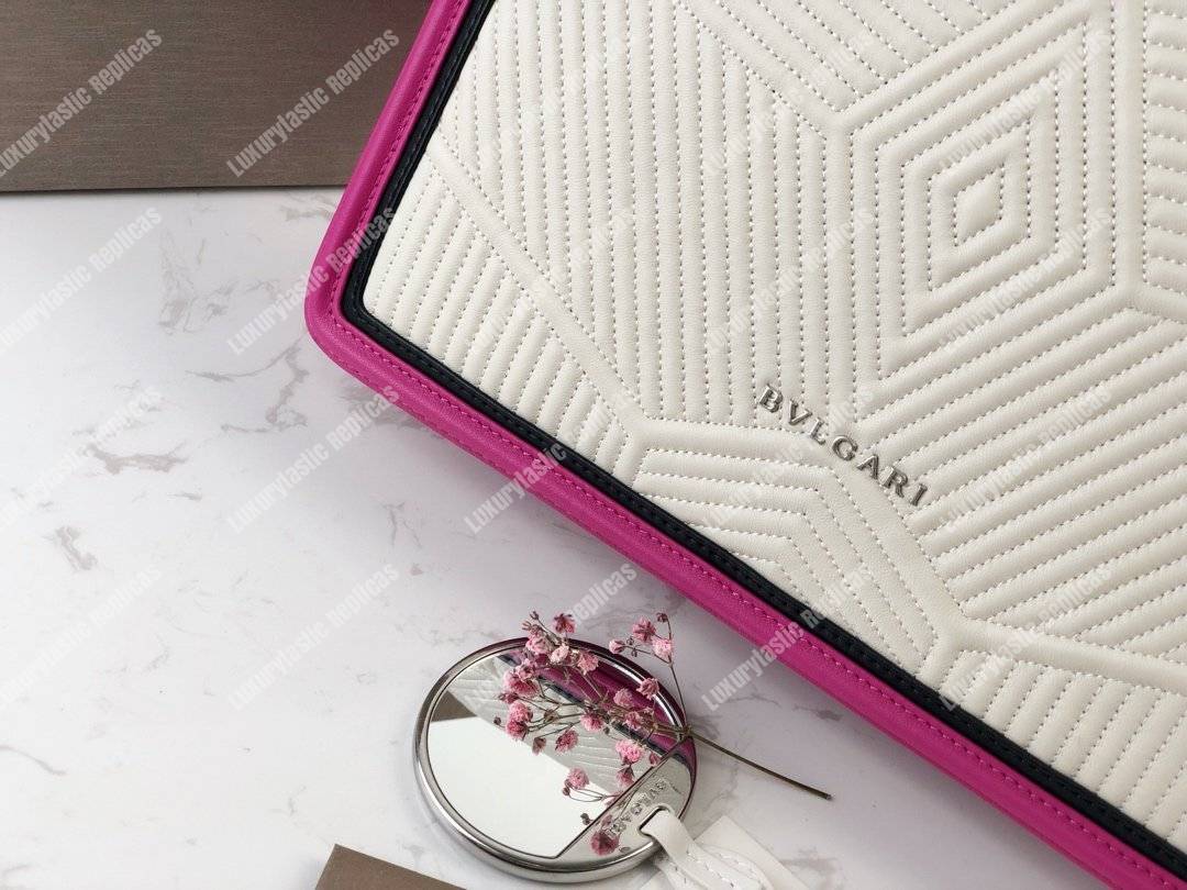 BVL Serpenti Forever Shoulder Bag White/Black/Pink