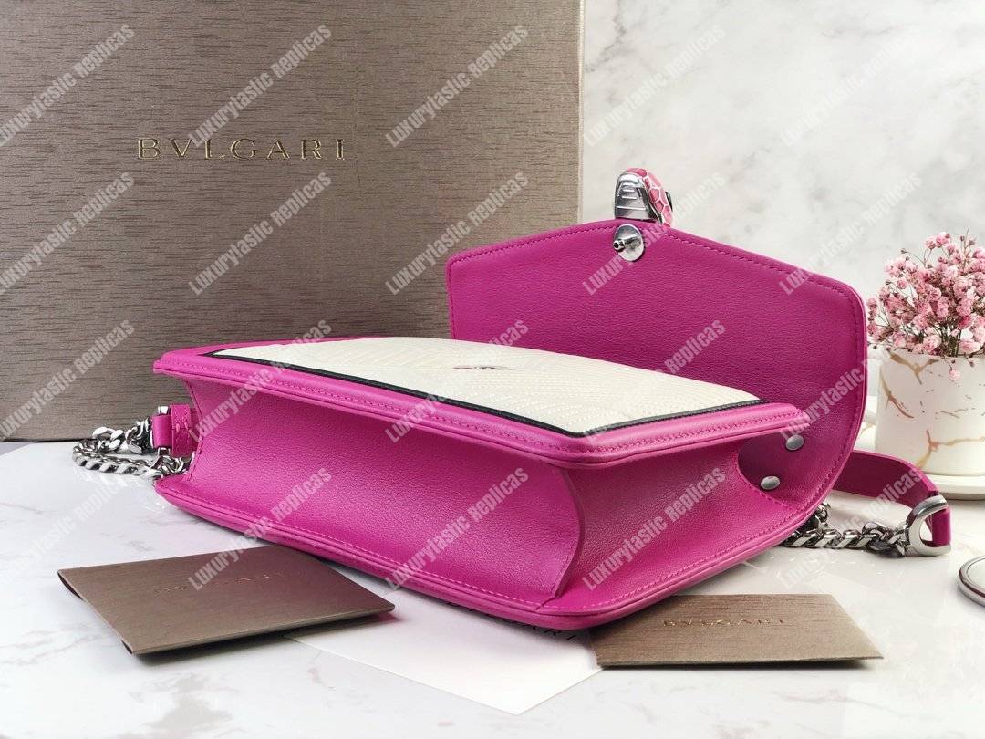 BVL Serpenti Forever Shoulder Bag White/Black/Pink