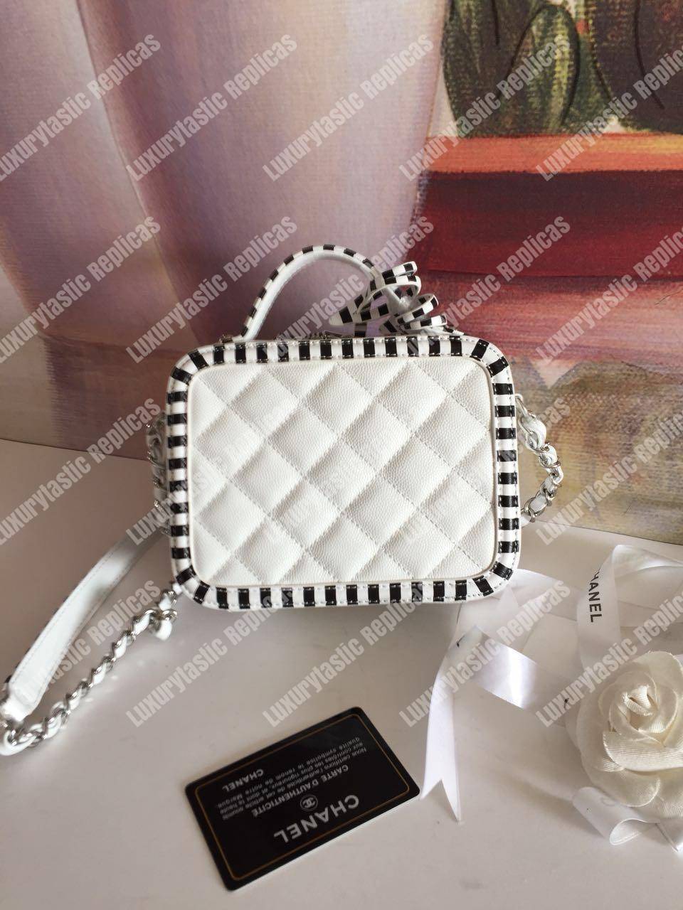 Ch*el small vanity case white