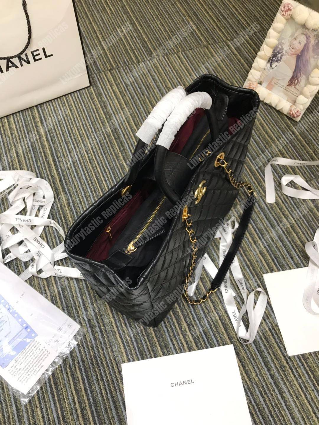 Ch*el large shopping bag black (38cm)