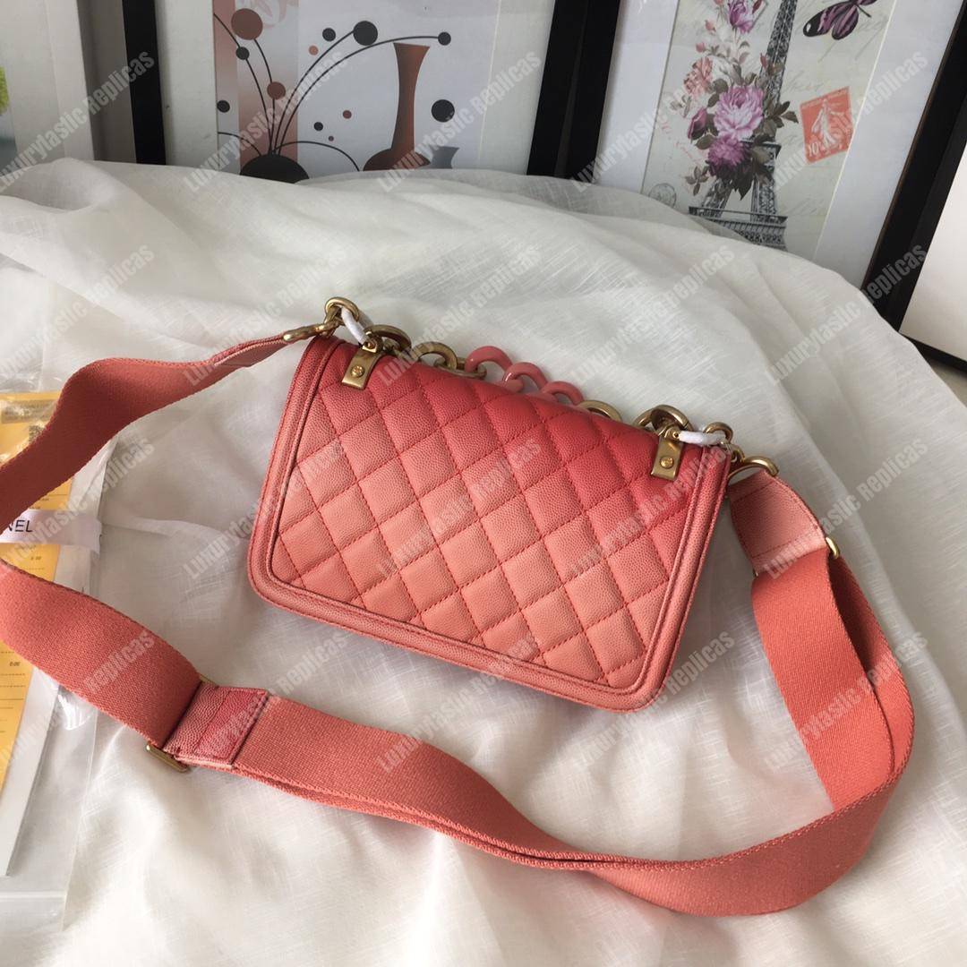 Ch*el flap bag coral