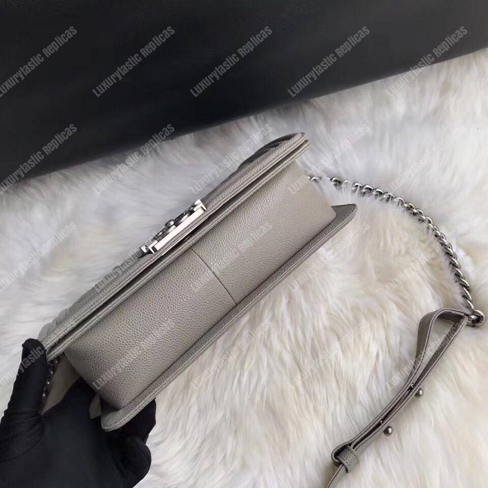 Ch*el boy medium handbag grey
