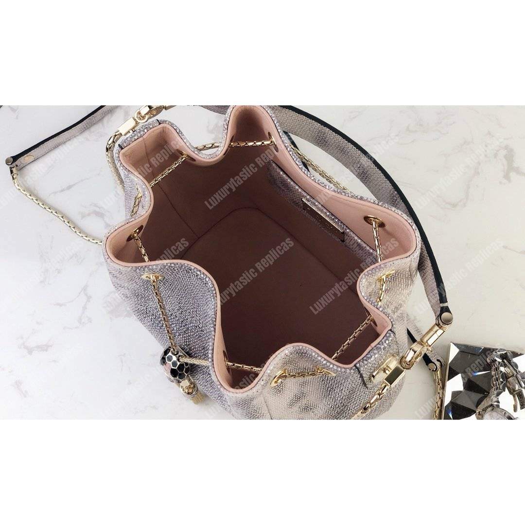 BVL Serpenti Forever Bucket Metallic Pink