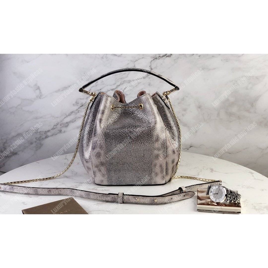 BVL Serpenti Forever Bucket Metallic Pink