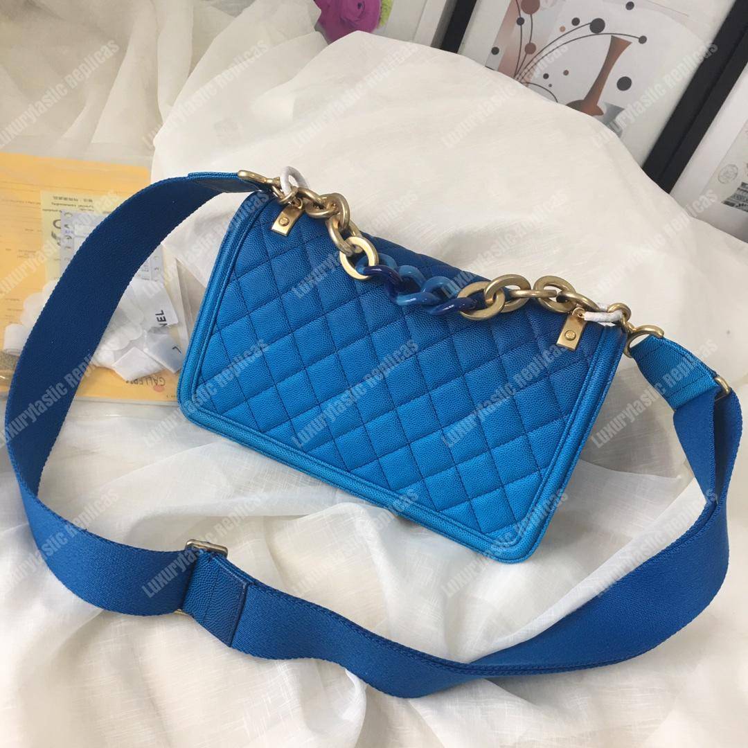 Ch*el flap bag blue