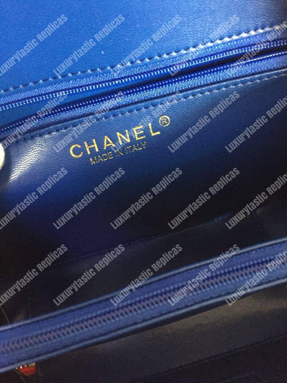 Ch*el medium vanity case dark blue