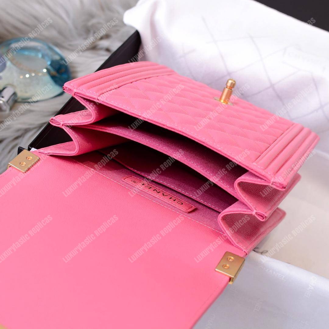 Ch*el boy handbag pink