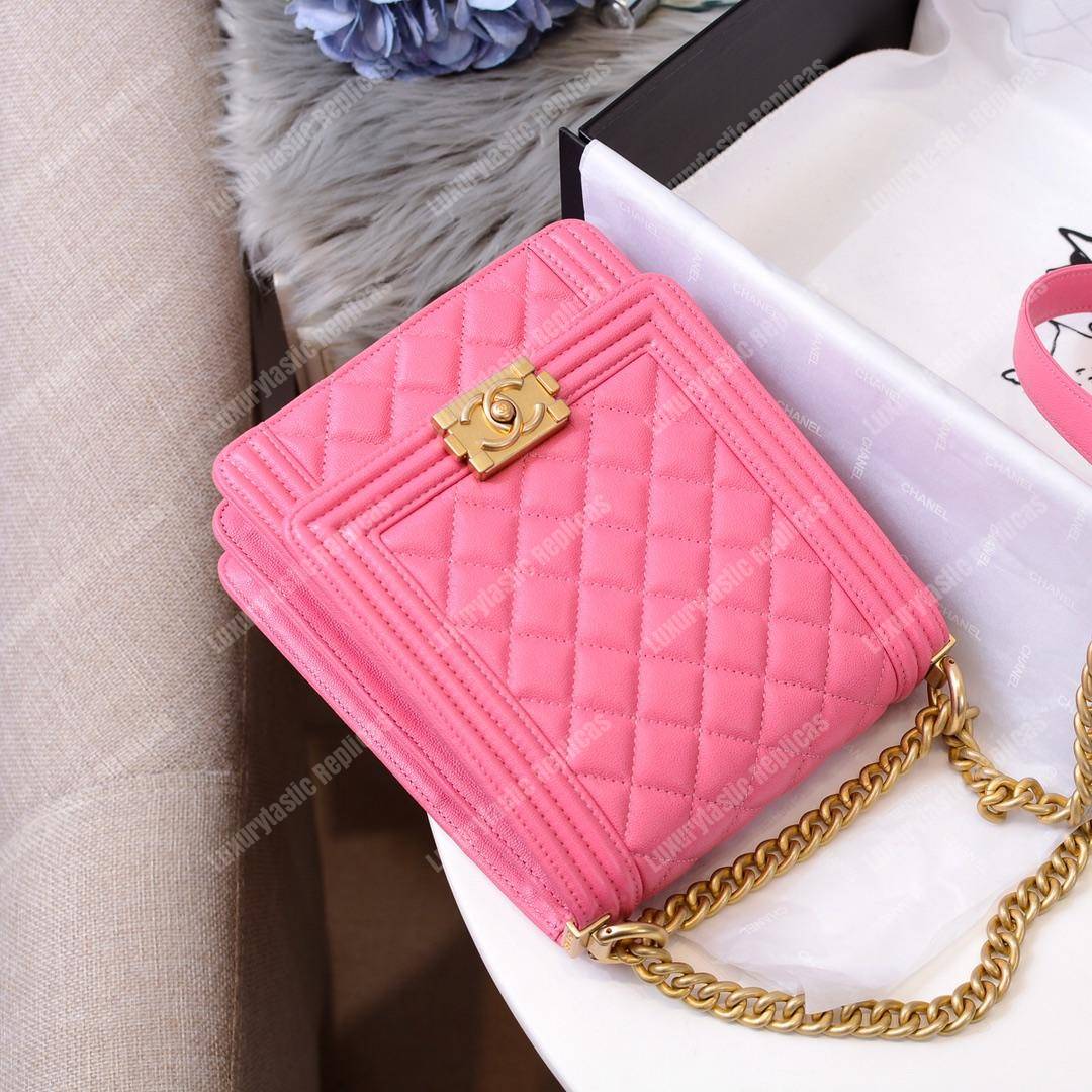 Ch*el boy handbag pink