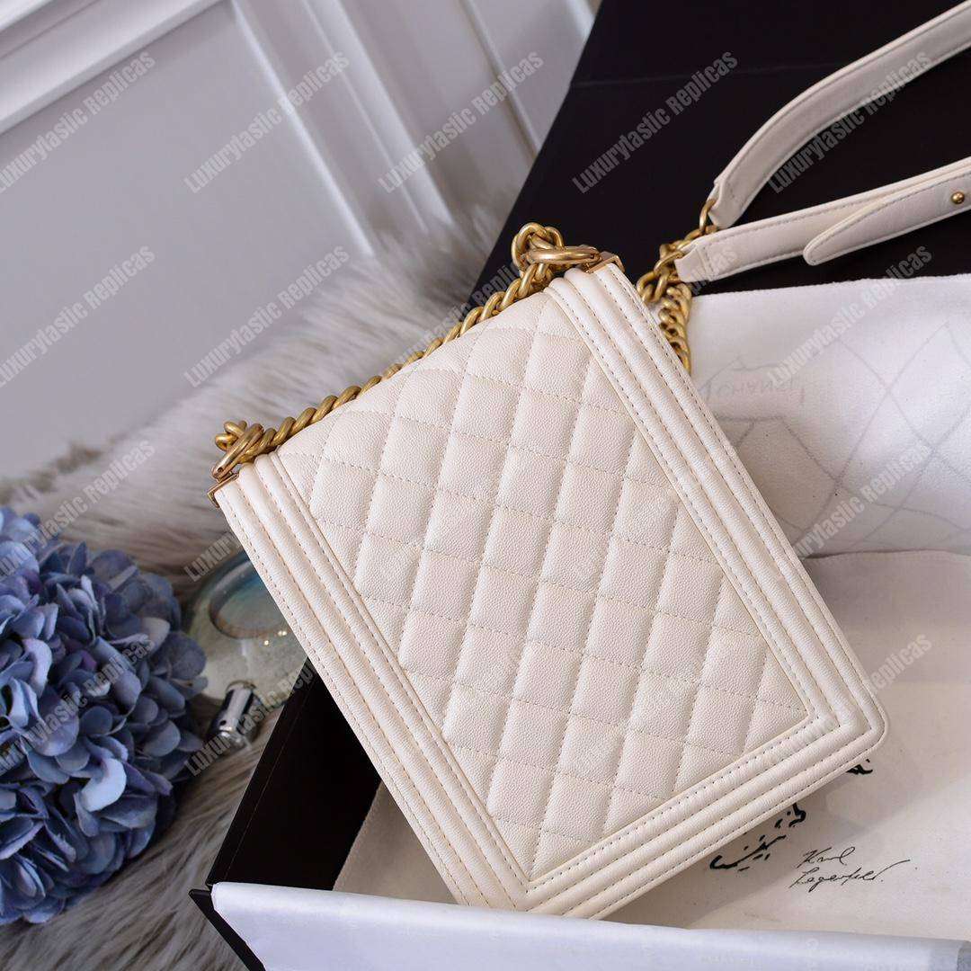 Ch*el boy handbag white