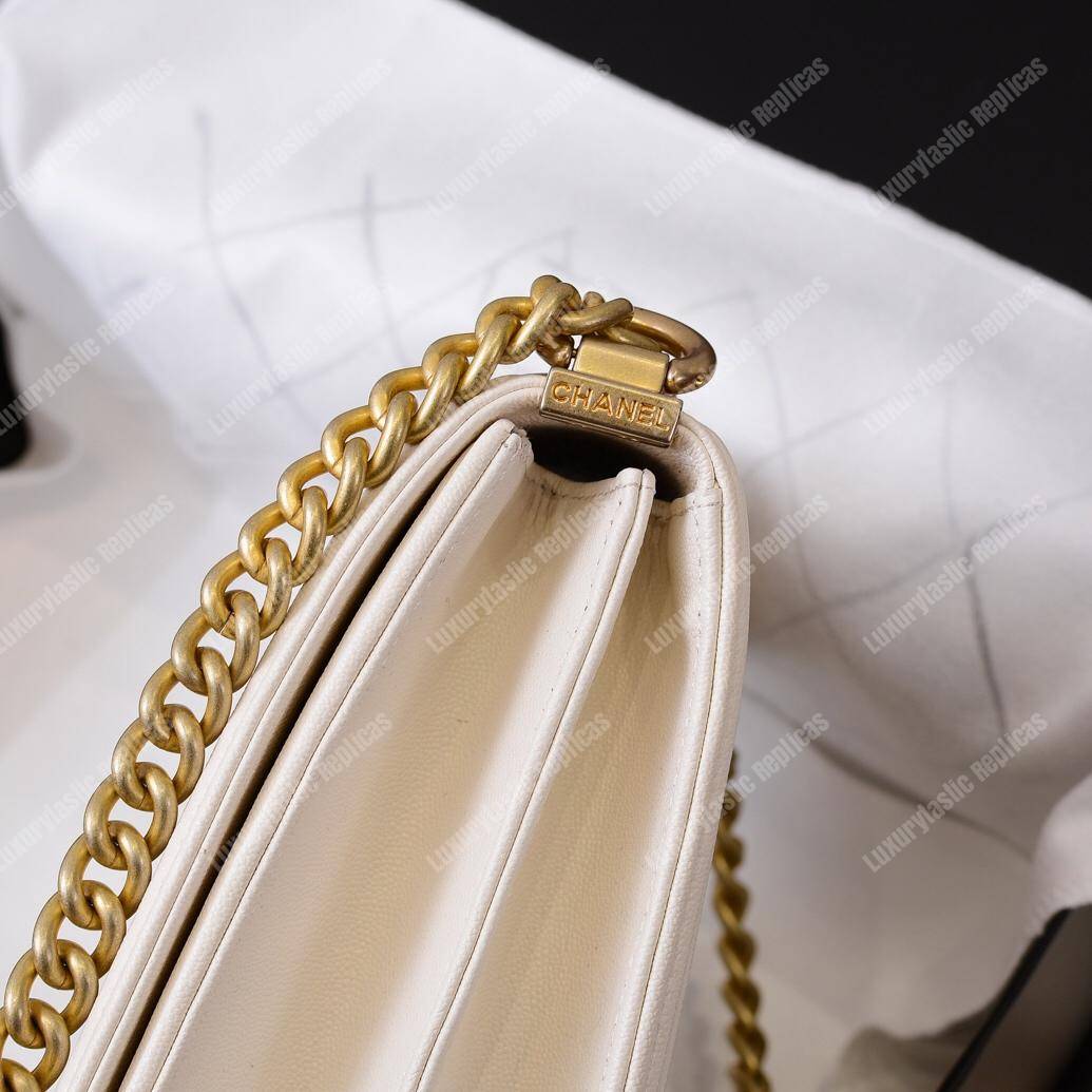 Ch*el boy handbag white
