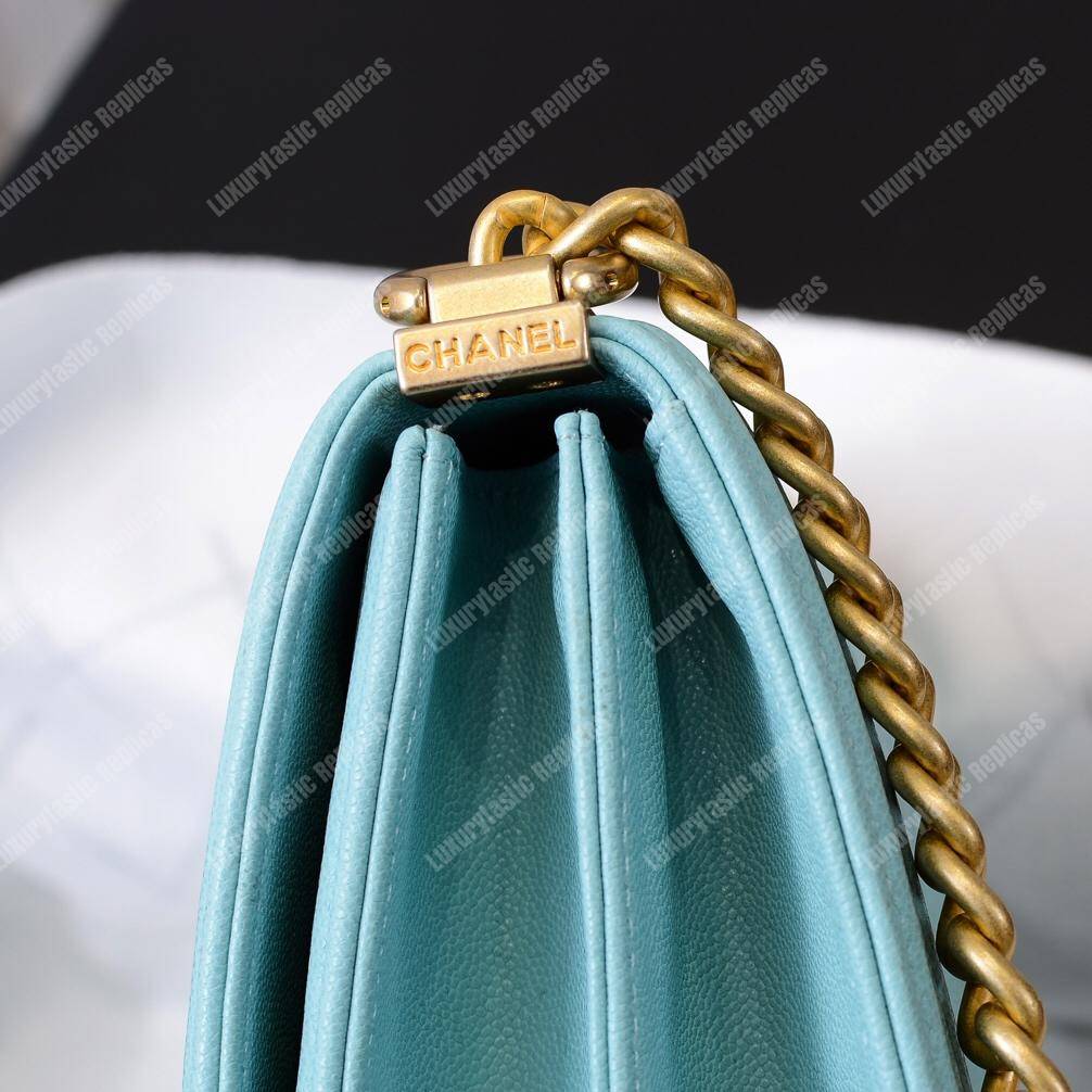 Ch*el boy handbag light blue