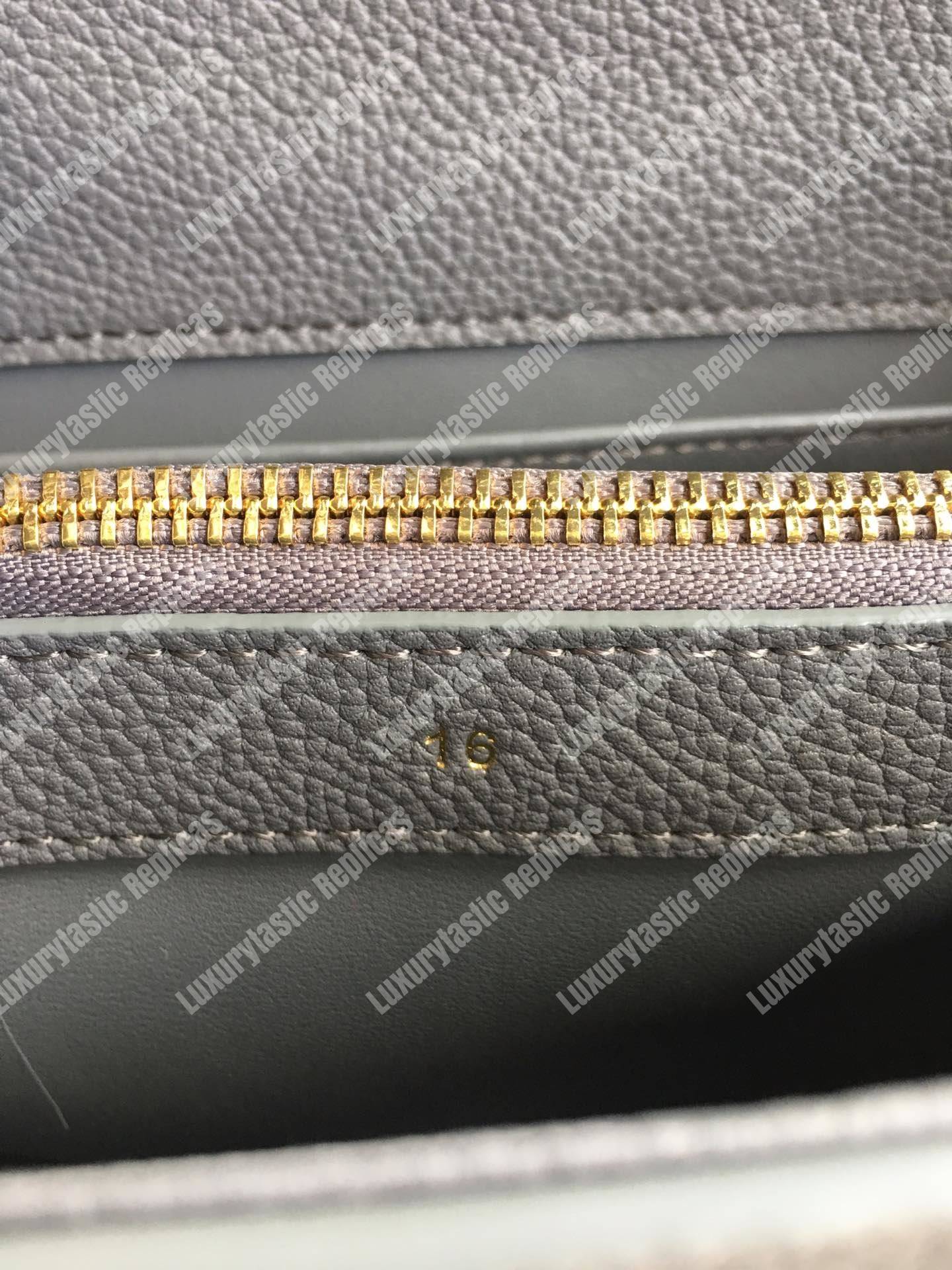 Ce**e small 16 bag in grained calfskin medium grey