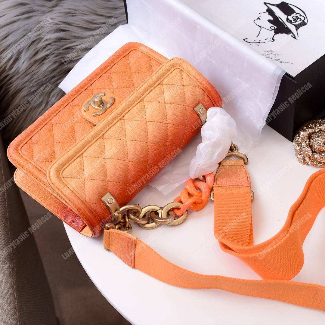 Ch*el flap bag orange