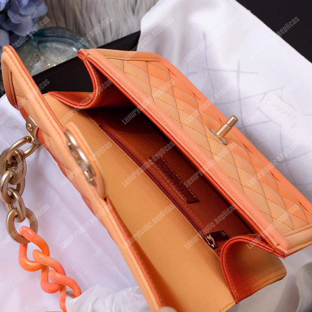 Ch*el flap bag orange