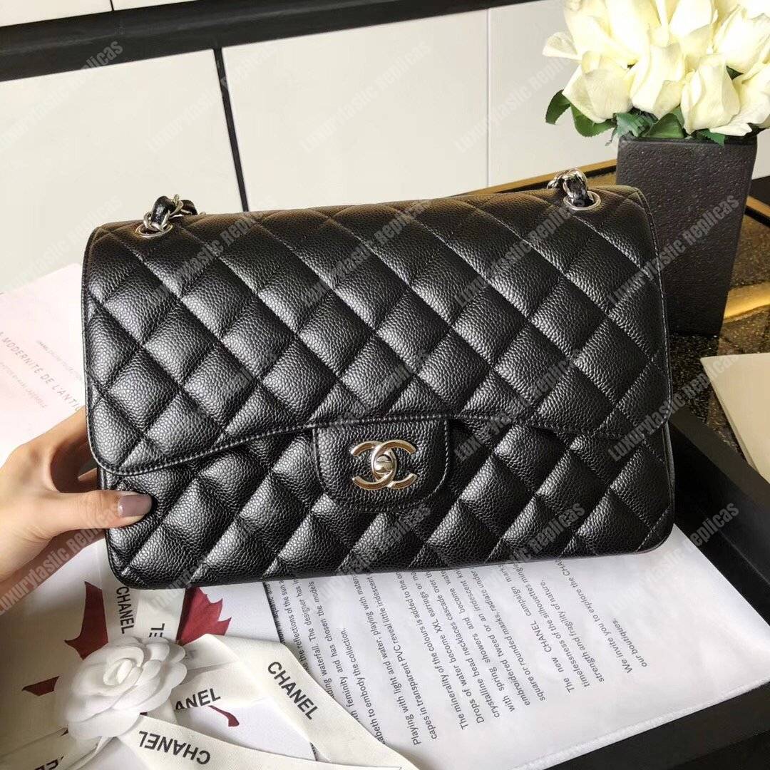 Ch*el large classic handbag black