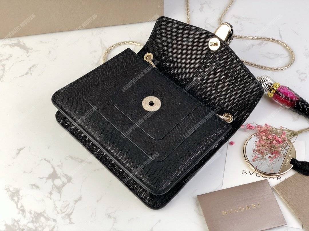 BVL Serpenti Forever Crossbody Small Bag Black Python
