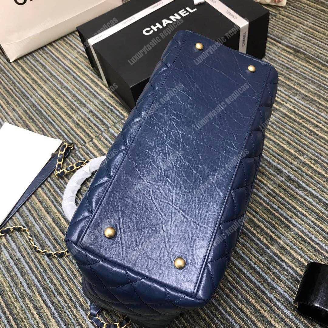 Ch*el large shopping bag blue (30cm)