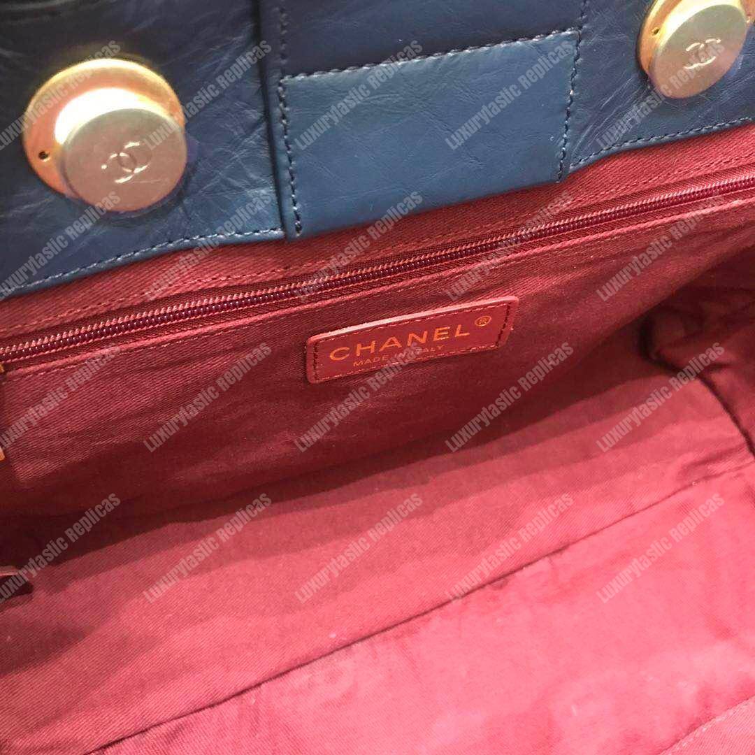 Ch*el large shopping bag blue (30cm)