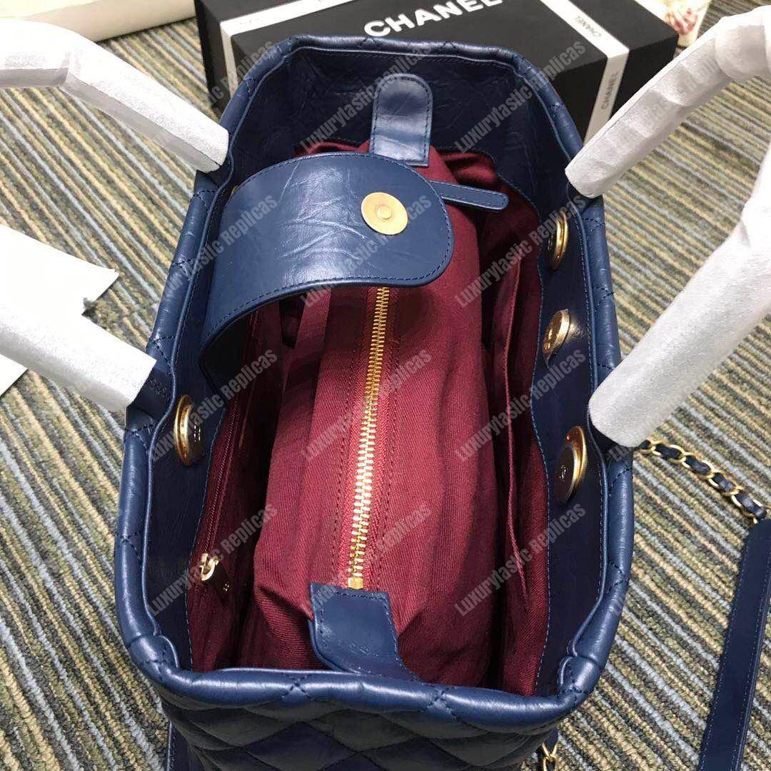 Ch*el large shopping bag blue (30cm)