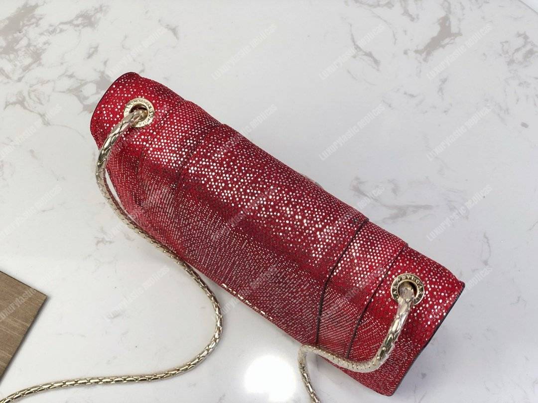 BVL Serpenti Forever Flap Cover Small Bag Ruby Red Karung