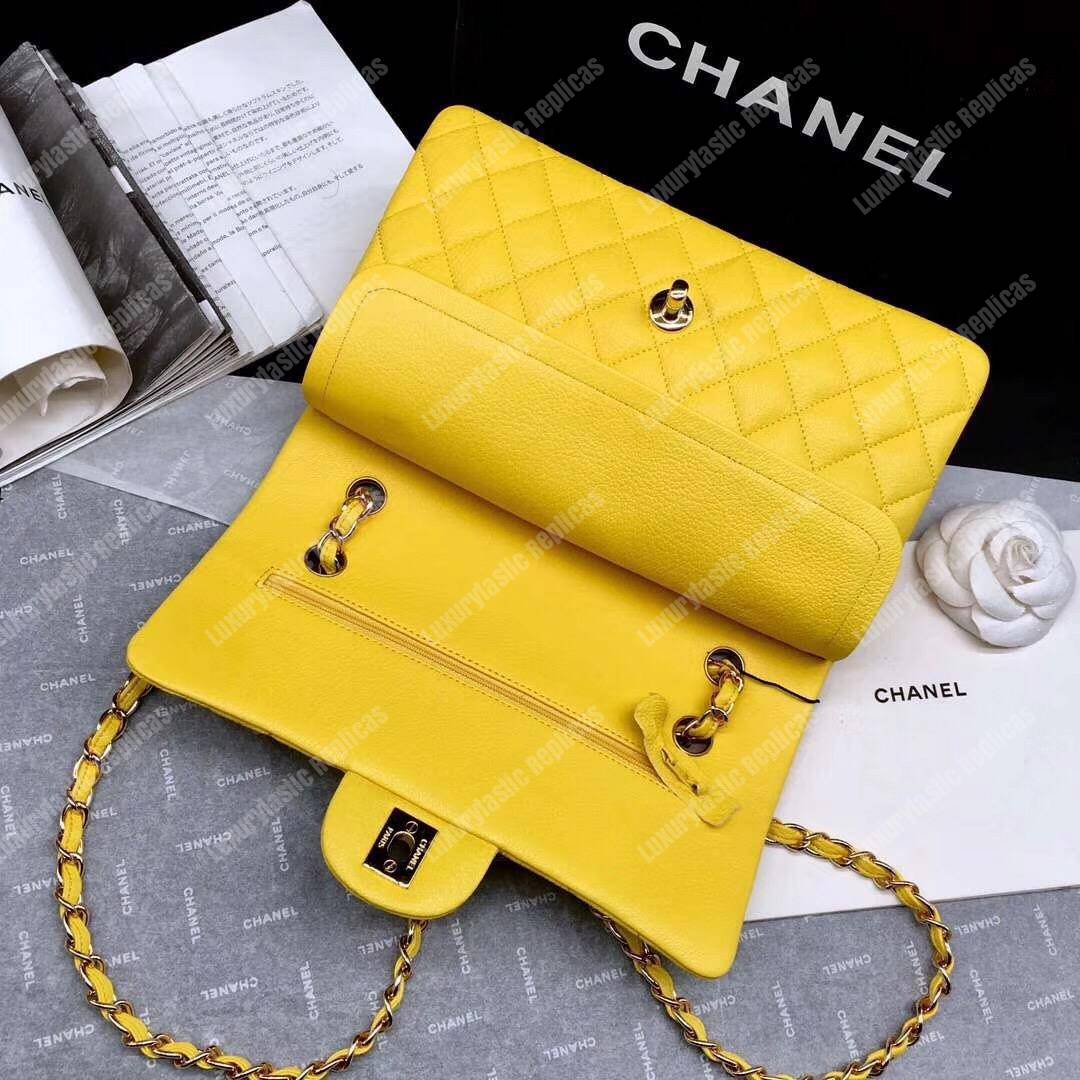 Ch*el medium classic handbag yellow