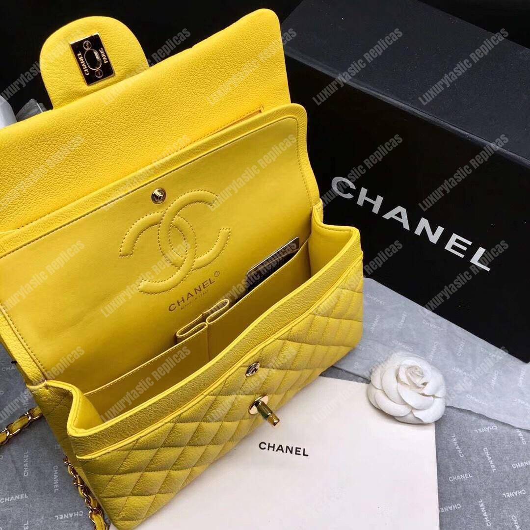 Ch*el medium classic handbag yellow