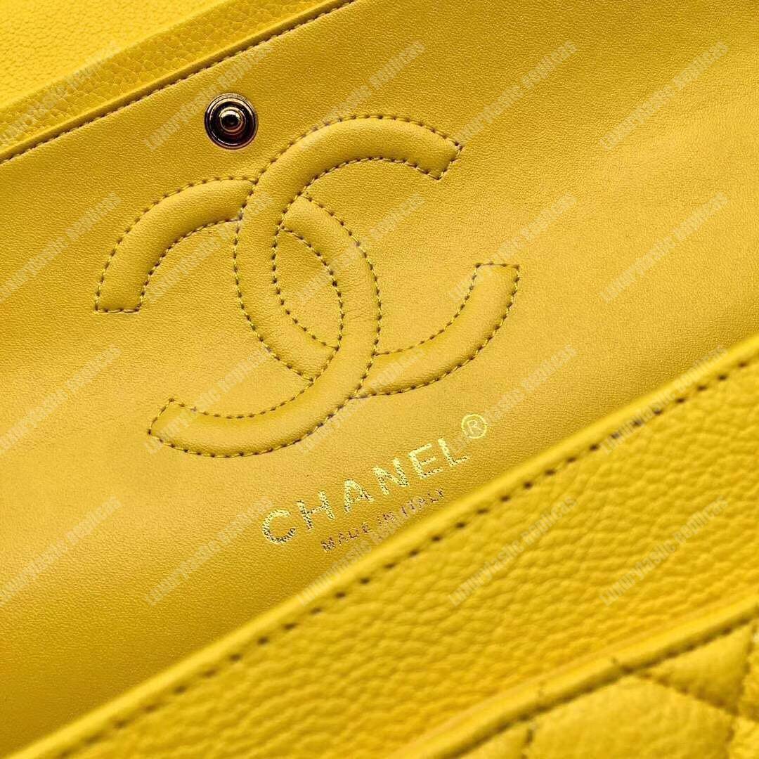 Ch*el medium classic handbag yellow