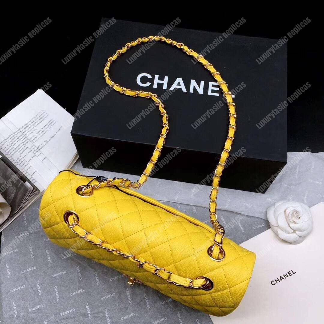 Ch*el medium classic handbag yellow