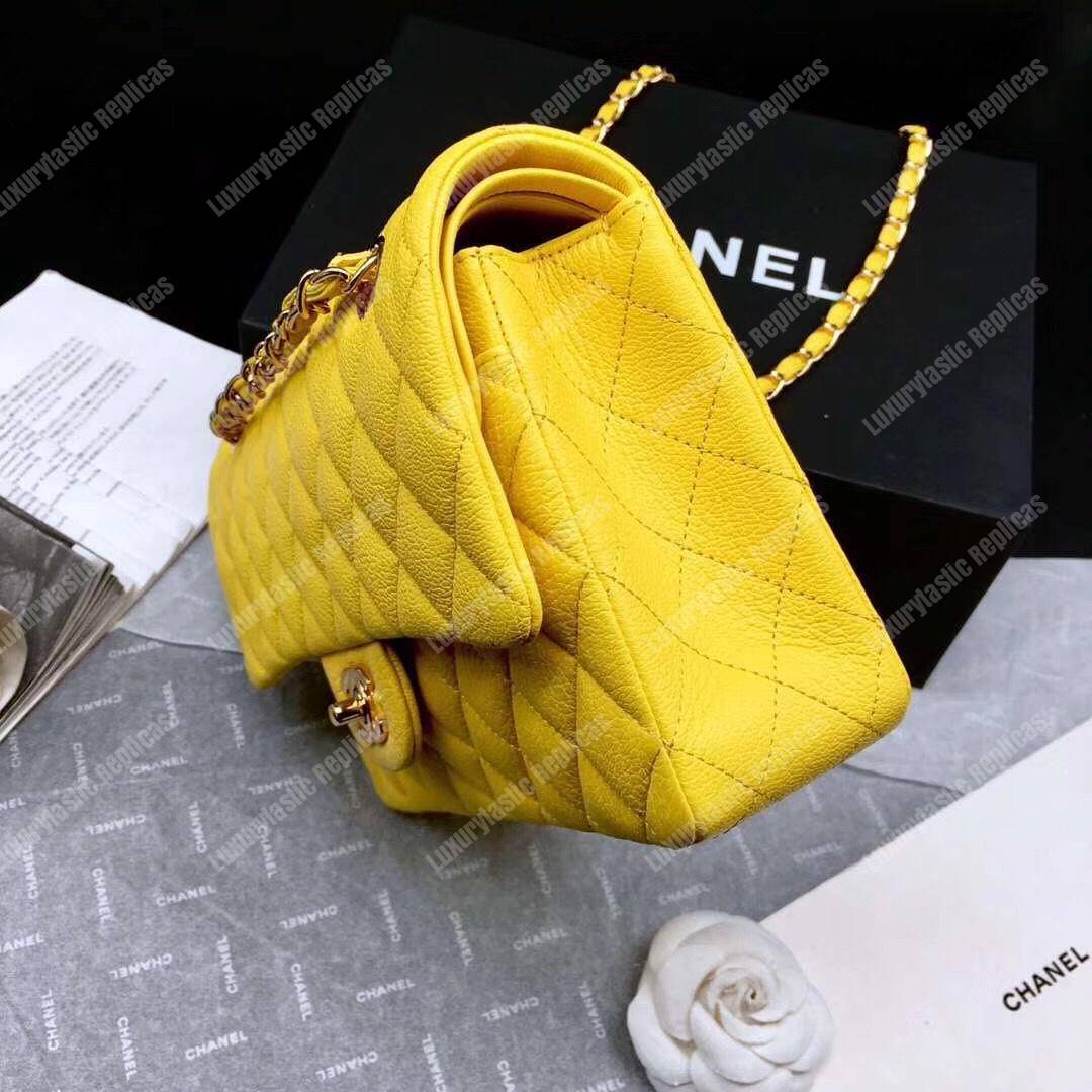 Ch*el medium classic handbag yellow