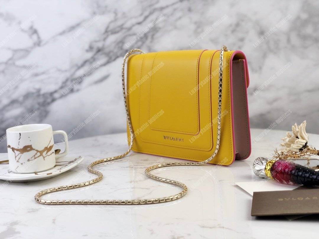 BVL Serpenti Forever Crossbody Bag Buttercup Citrine / Crystal Rose